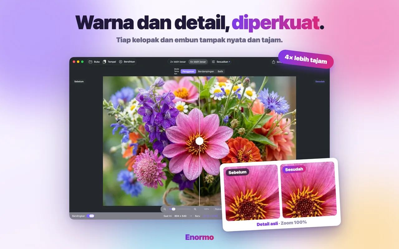 Enormo menyempurnakan foto pemandangan alam