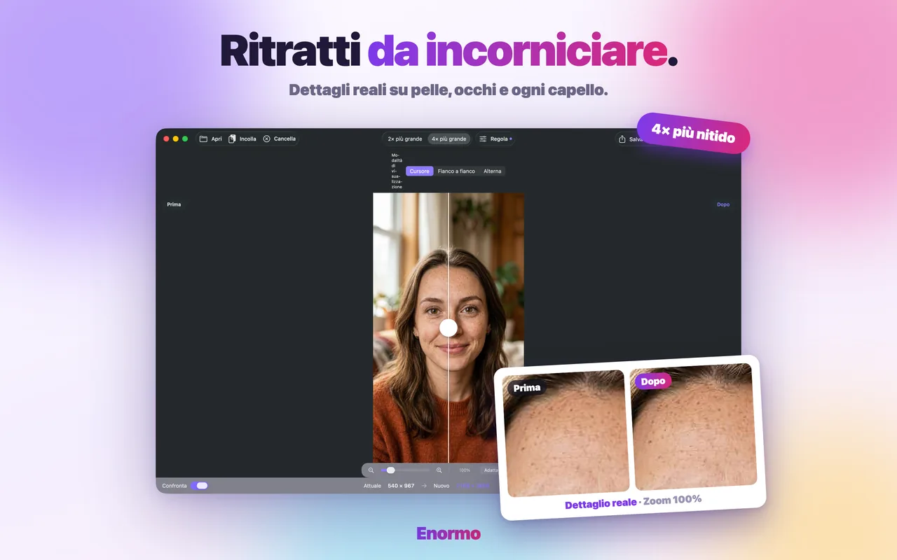 Enormo recupera il dettaglio in un ritratto