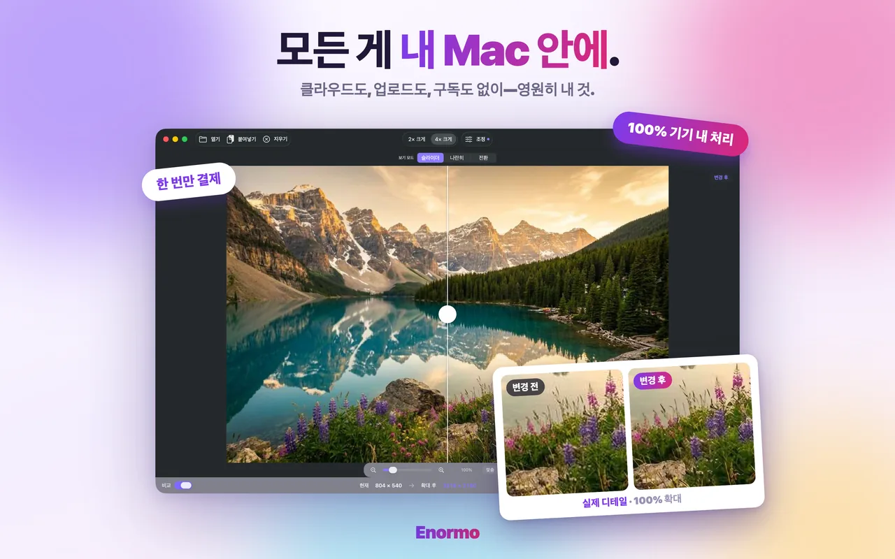 Mac에서 사진을 비공개로 처리하는 Enormo