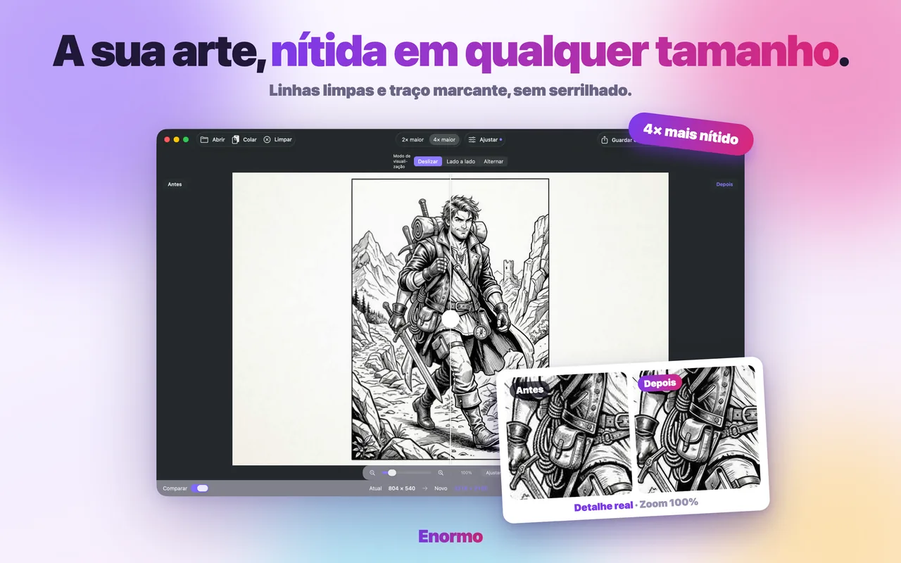 O Enormo a ampliar uma ilustração