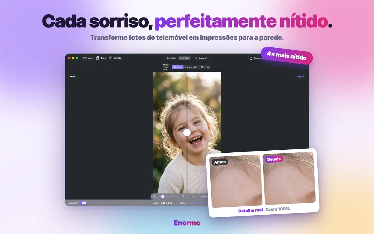 O Enormo a restaurar uma fotografia de família antiga