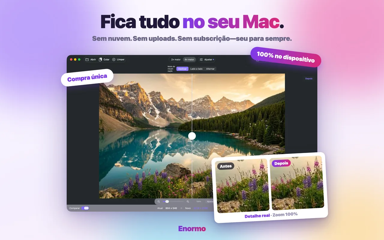 O Enormo a processar fotografias de forma privada num Mac