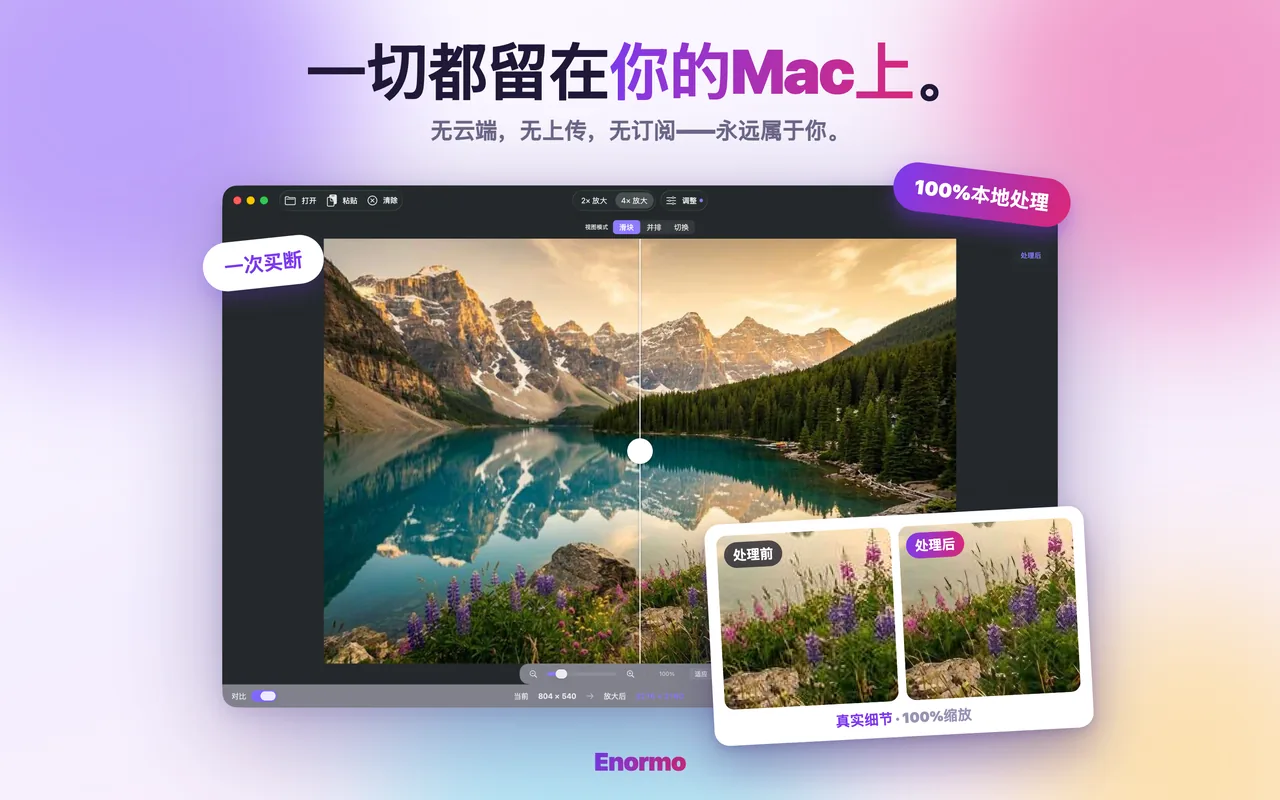 Enormo 在 Mac 上私密地处理照片